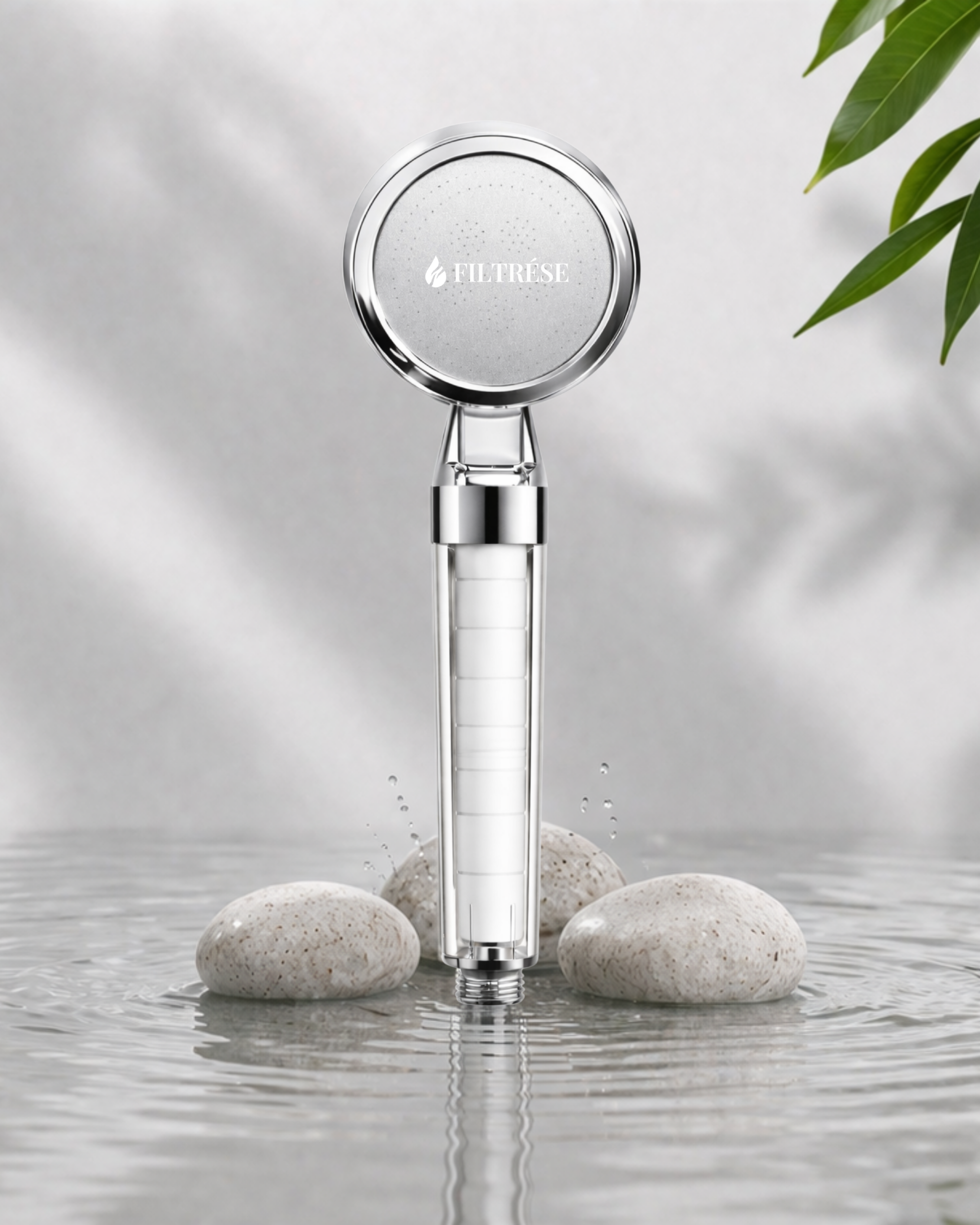 Filtrese shower filter in use